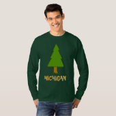 T-shirt Michigan, arbre, modifier le texte (Devant entier)