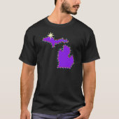 T-shirt Michigan Carte avec lumières de Noël unisex T-shir (Devant)