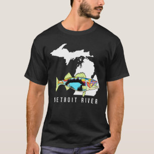 T-shirt Michigan Detroit River Walleye Fishing Eau douce