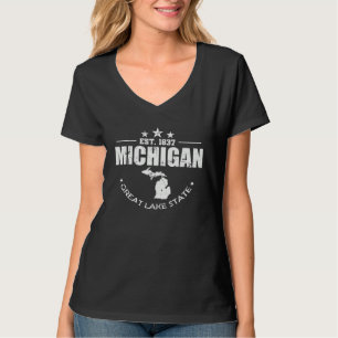 T-shirt Michigan Établie en 1837 État du Grand Lac USA