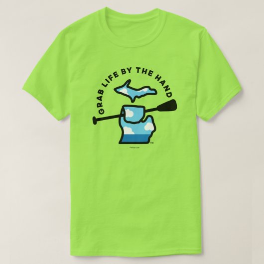 T-shirt Michigan Grab Life by the Hand™ Paddle Sky (Design devant)