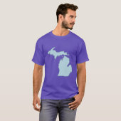 T-shirt Michigan Home State Outline Blue Oversize (Devant entier)