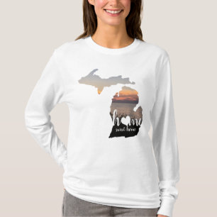 T-shirt Michigan Home Sweet Home Typographie Avec Coeur