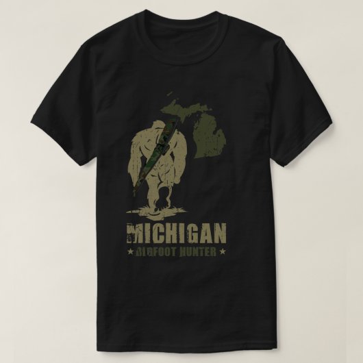 T-shirt Michigan Hunter Funny Sasquatch (Design devant)