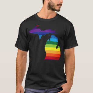 T-shirt Michigan LGBT Rainbow Flag Gay pride