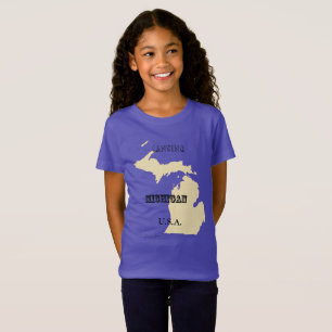 T-shirt - Michigan Map met City