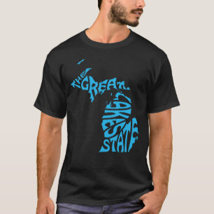 T-shirt Michigan Mi Us State Shape Motto