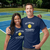 T-shirt Michigan Pickleball Ajouter un club Nom du partena