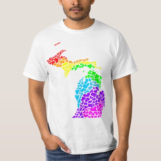 T-shirt michigan pride : arc-en-ciel (Devant)