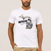 T-shirt Michigan Rocks Dit Silhouette Petoskey Stones (Devant)