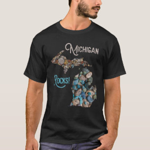 T-shirt Michigan Rocks Petoskey Stone Hunting Tee Great La