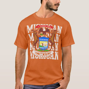 T-shirt Michigan State Flag Design