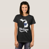 T-shirt Michigan State Love State drapeau dans le coeur (Devant entier)