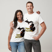T-shirt Michigan State Map Happy Halloween chauves-souris (Unisexe)
