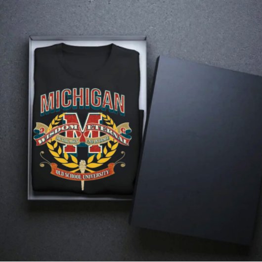 T-shirt Michigan state old school university varsity