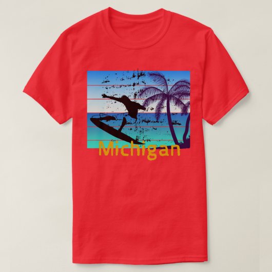 T-shirt Michigan surf en USA1 (Design devant)