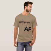 T-shirt Michigander AF Minimalist Michigan State Outline O (Devant entier)