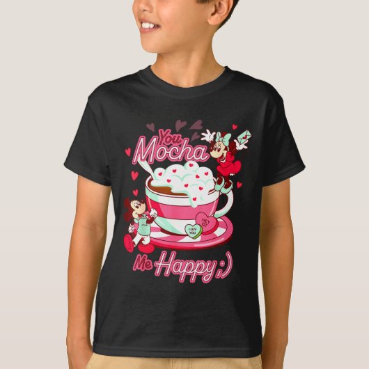 T-shirt Mickey Amp Minnie Valentines Day You Mocha Me H  (Devant)