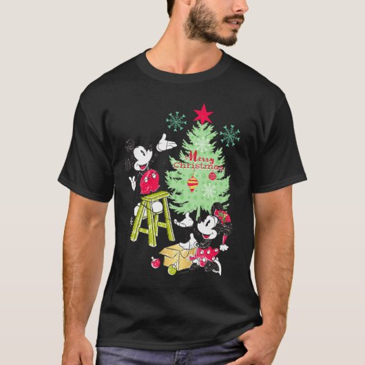 T-shirt Mickey Minnie Clic Christmas Tree (Devant)