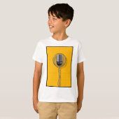 T-shirt Micro rétro sur fond jaune vif (Devant entier)