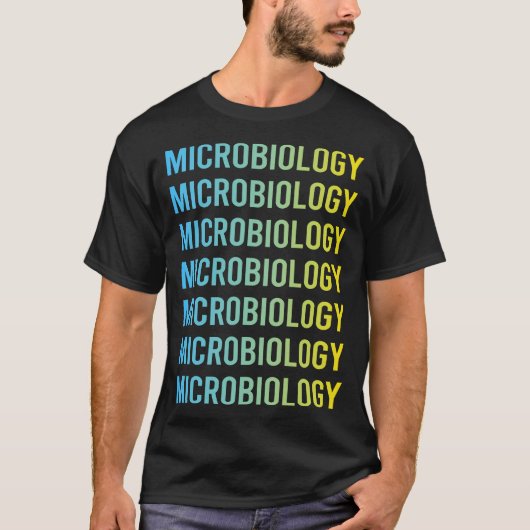 T-shirt Microbiologiste bleu jaune (Devant)