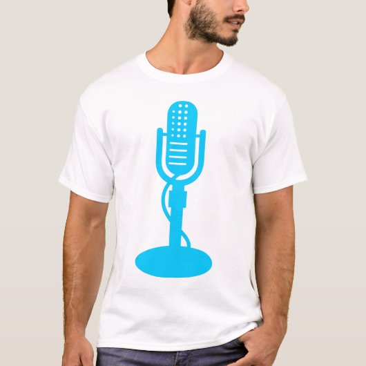 T-shirt Microphone - Ciel bleu (Devant)