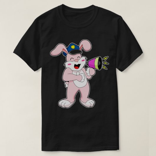 T-shirt Microphone de l'officier de police de Rabbit (Design devant)