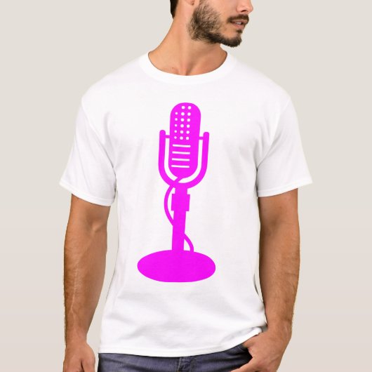 T-shirt Microphone - Magenta (Devant)