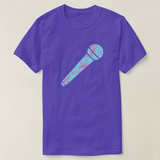 T-shirt Microphone Motif cool Pastel Camo (Design devant)