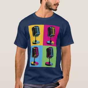 T-shirt Microphone Music Pop Art - Microphones Pour Artist