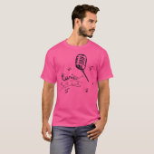 T-shirt Microphone Rétro avec Dessin de Notes de Musique a (Devant entier)