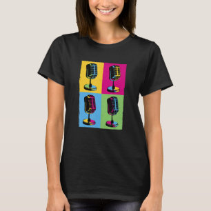 T-shirt Microphone rétro Pop Musique Enregistrement Artist