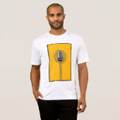 T-shirt Microphone Rétro sur Fond Jaune Gras (Devant entier)