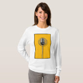 T-shirt Microphone Rétro sur Jaune Gras (Devant entier)