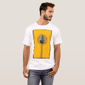 T-shirt Microphone Rétro sur Jaune Gras (Devant entier)