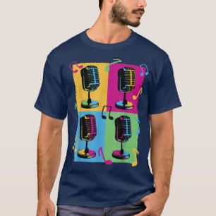 T-shirt Microphone rétro vintage - Enregistrement de musiq