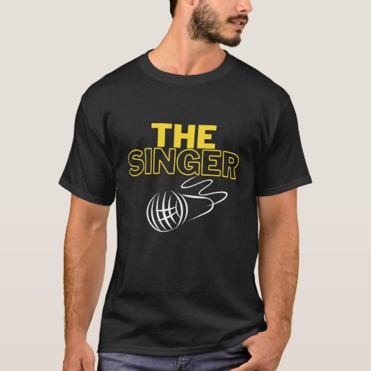 T-shirt Microphone Singer Simple Band (Devant)