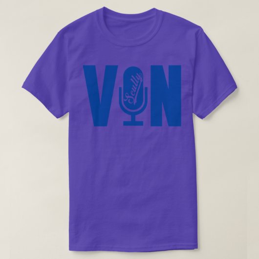 T-shirt Microphone Vin Scully Microphone Vin 1 (Design devant)