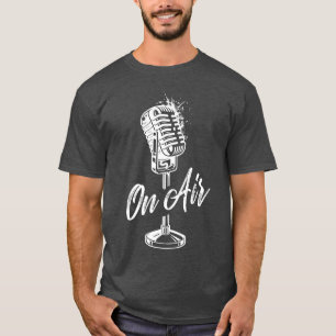 T-shirt Microphone Vintage à l'antenne pour famille de rad