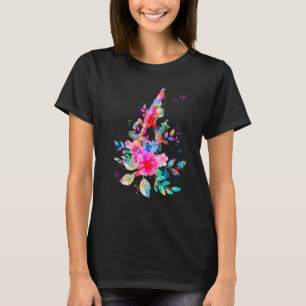 T-shirt Microscope floral Outils de laboratoire Médicales