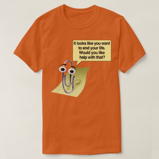 T-shirt Microsoft Clippy Suicide Assistant Mème chemise Pa (Design devant)