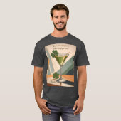 T-shirt Mid Century Modern Art Shamrock Martini Sláinte!  (Devant entier)