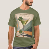 T-shirt Mid Century Modern Art Shamrock Martini Sláinte!  (Devant)