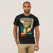 T-shirt Mid Century Modern Bauhaus Cocktail Hour Martini (Devant entier)