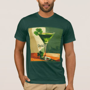 T-shirt Mid Century Modern Martini Shamrock Sláinte!