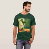 T-shirt Mid Century Modern Shamrock Martini Sláinte! (Devant entier)