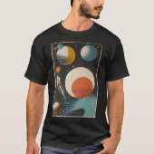 T-shirt Mid Century Space Age Art Galaxy Waves (Devant)