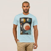 T-shirt Mid Century Space Age Art Galaxy Waves (Devant entier)