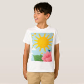 T-shirt Mid-Century Sun & Nature Art Print - Stylized Sun (Devant entier)