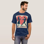 T-shirt Mid Century Valentine Hip Martini Dancing Couple (Devant entier)